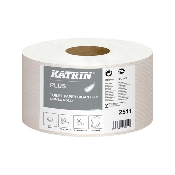 Toaletný paier 2 vr. jumbo 19 KATRIN alternatíva Jumbo 19 cm EKO